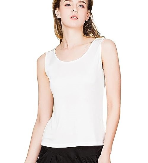 Womens Silk Tank Tops/Mulberry Silk Sleeveless Blouses/Summer Real Silk Sleeveless T-Shirt