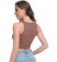 Womens Tank Tops Ribbed Cropped Top Sleeveless Racerback Vest Basic Shirts
